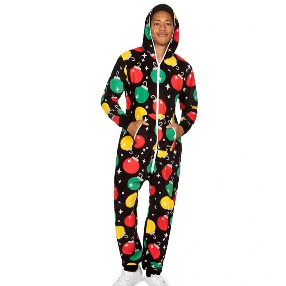 Tipsy Elves Christmas Onesies Unisex Adults Ornament Jumpsuit One Piece Cozy - Picture 3 of 5